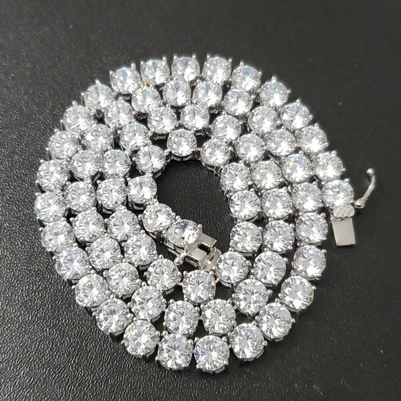 Watch Video / Sterling Silver 925 Iced Out Tennis Necklace - Picture 6 of 9